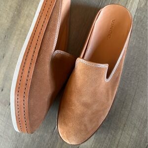 Vince Caramel Suede Slip-On Loafers